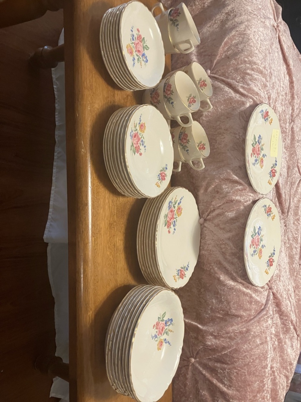 Vintage 1950s or so. 42 pc. 8 dinners settings. Scio Pottery